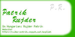 patrik rujder business card